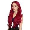 Wine Red Middle Part Wavy Wigs  Realistic Cosplay Costume Wigs For Travel Celebrations Weddings