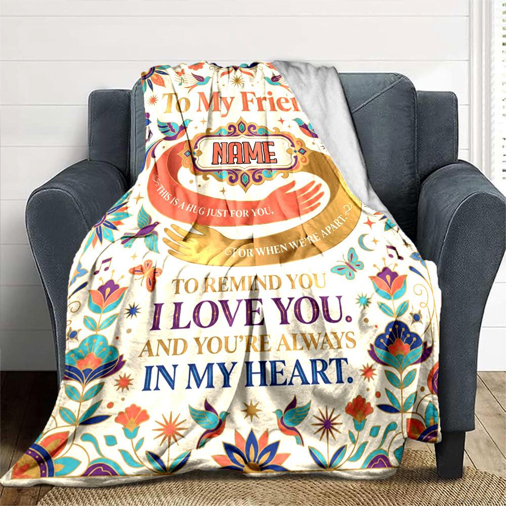 Friendship Endures Distance Blanket Personalized Name Soft Warm And Versatile For Sofa Bed Office And Travel Machine Washable Comfortable In All
