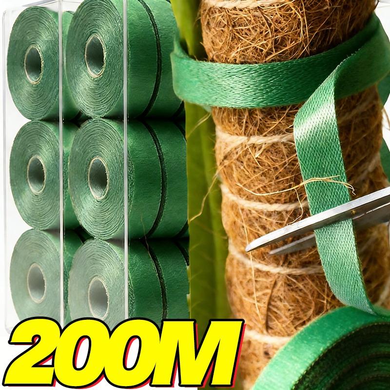 

200/2M Green Plant Nylon Cable Ties Self Adhesive Fastener Cable Tie for Plants Grape Vines Support Bandage Hook Garden Supplies 2M-(1Roll)