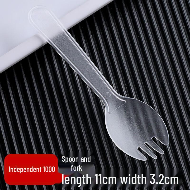 ZISIZ Индивидуально упакованные прозрачные пластиковые десертные ложко-вилки
