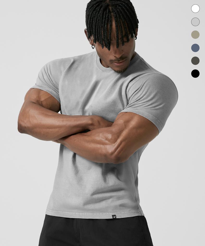 DRIX Pigment Cotton Muscle Fit Half Sleeve_6 Colors (E Type)