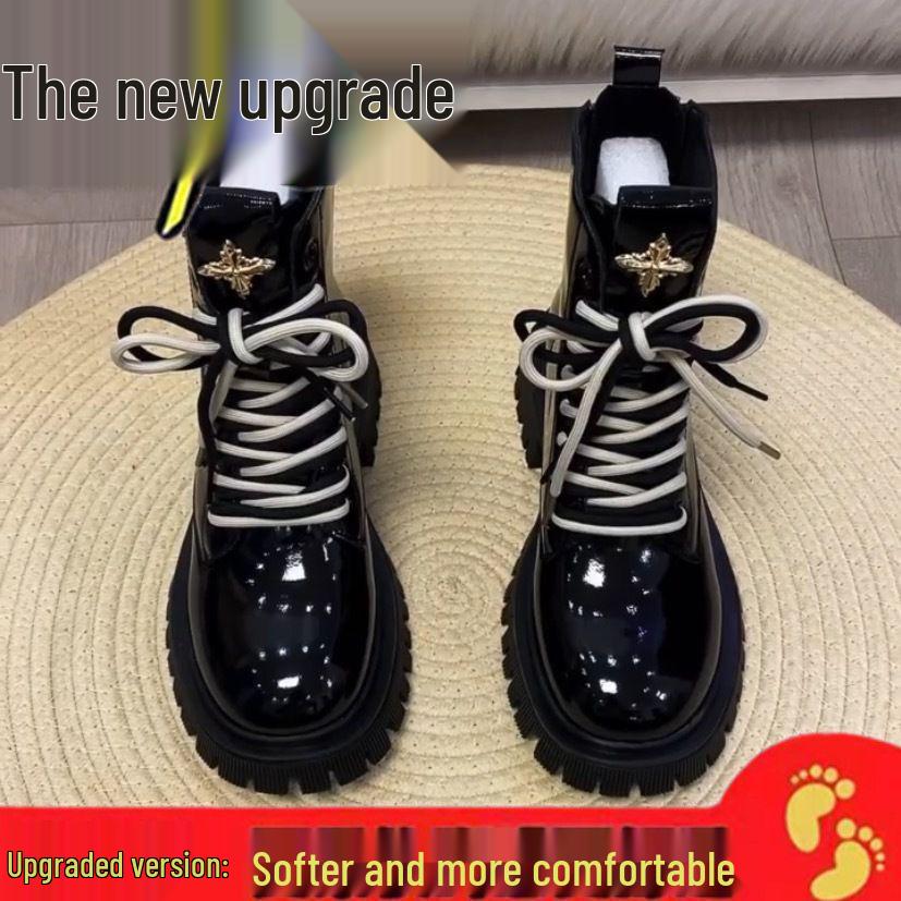 

Женские ботильоны в британском стиле из натуральной мягкой кожи: Новая коллекция Осень/Зима 2025, Толстая подошва, Плюс бархат, Модный тренд 41