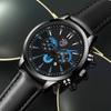 2PCS Set DEYROS Fashion Men's Watch Business Men's Leather Strap Calendar Watch Casual Men's Quartz Watch Men's Gifts