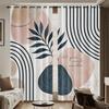 Xiyin Polyester Leaf Line Blackout Curtains - Custom Digital Print