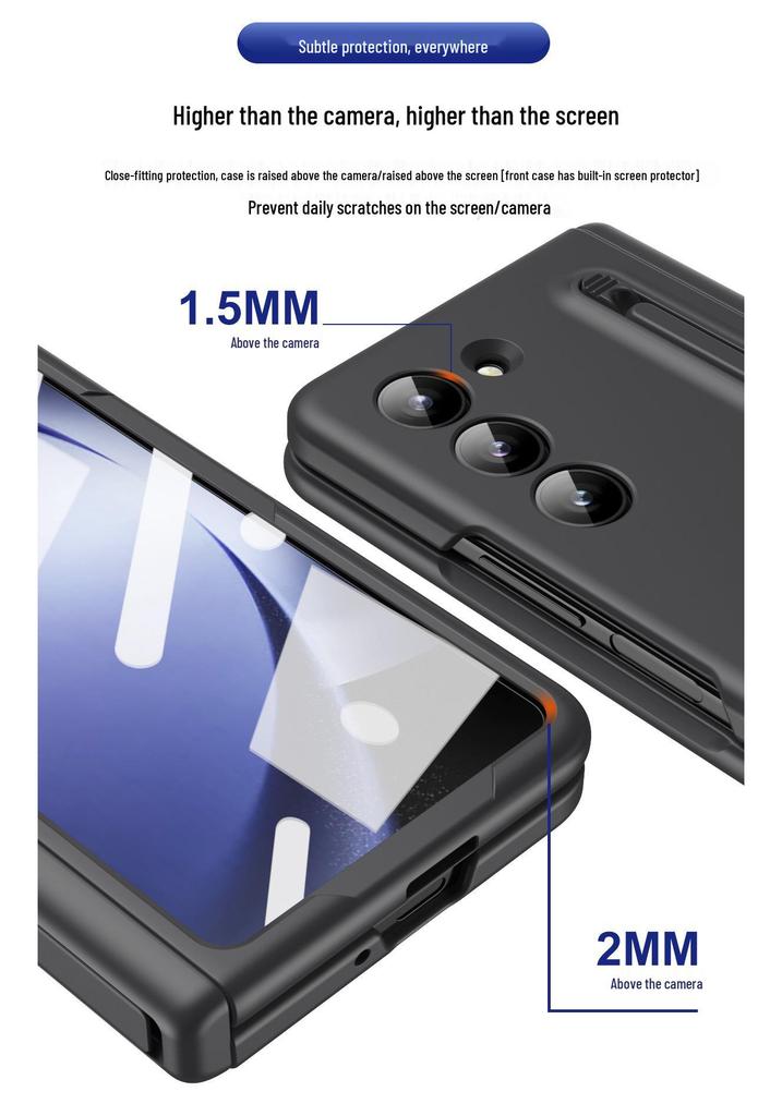 Samsung Z Fold8 Ultra Telefoonhoesje met Pennenhouder & Schermbeschermer voor Fold7/6, Stylus Stand.