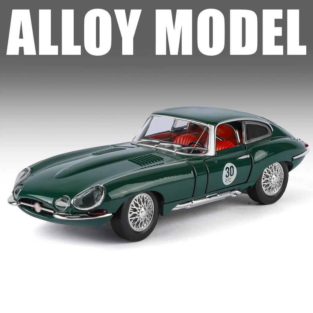 NEW 1/24 Jaguars E-Type Alloy Car Model Sound and Light Pull Back Children's Toy Collectibles Birthday Gift