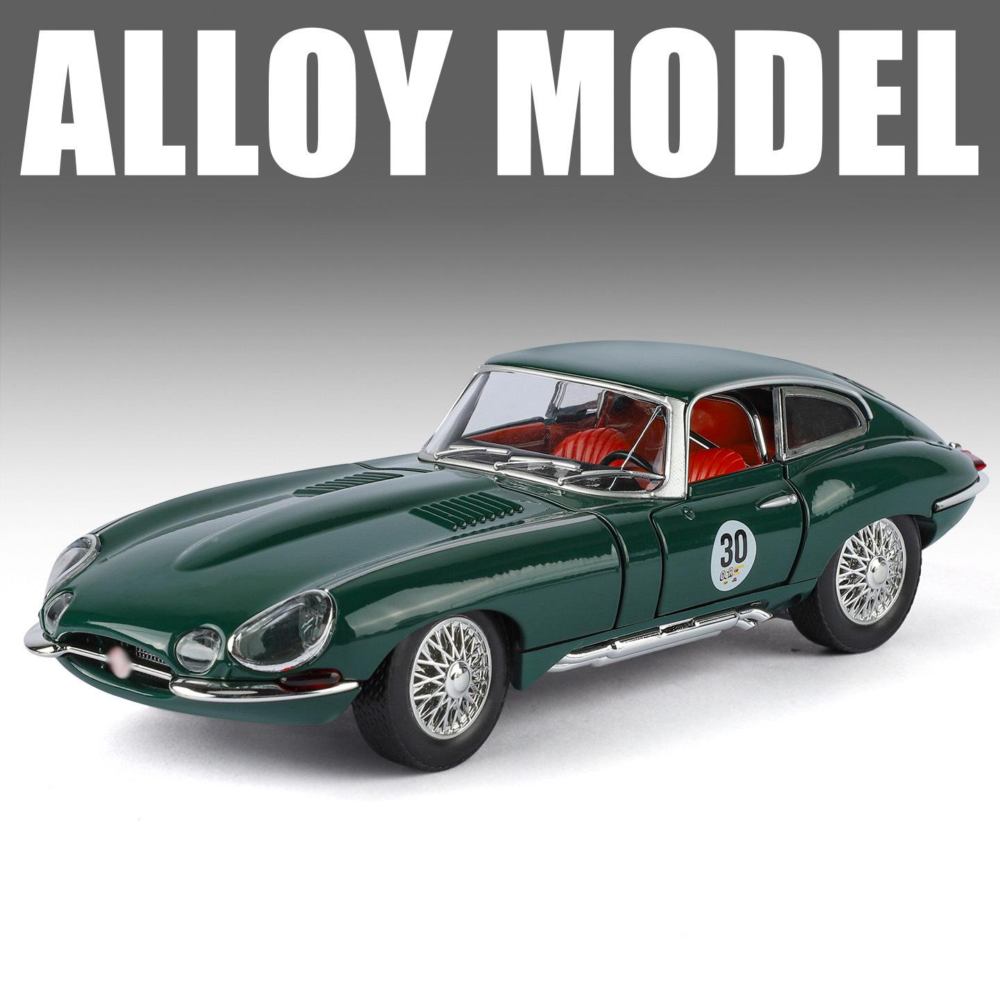 Nieuw 1:24 Jaguars E-Type Legering Auto Model Geluid En Licht Pull Back Kinder Speelgoed Verzamelingen Verjaardagscadeau