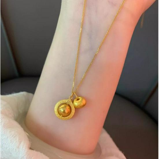 Древнее золотое ожерелье для привлечения денег с подвеской-символом удачи