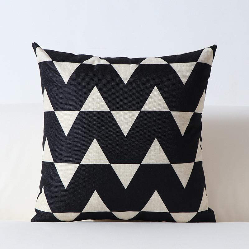 

Cozy Plush Cushion Cover With Geometric Design For Home Sofa Office Decor StyleB