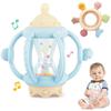 2 Pack Baby Teething Toys for 6-12 Months, Sensory Teether, Montessori Baby Rattle Teether Toy As Gifts for Boys Girls (Blue)