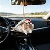 2Pcs Sleeping Dog Car Hanging Ornament, Acrylic 2D Flat Pendant, Cute Animal Rearview Mirror Charm, Christmas Gift Keychain