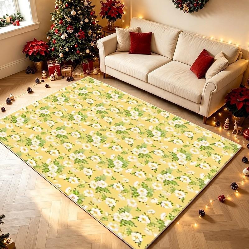 Floral Striped Area Rug Large Soft Non Slip Washable Floor Carpet Coastal Pasture Simple Fresh Home Decor Living Room Bedroom