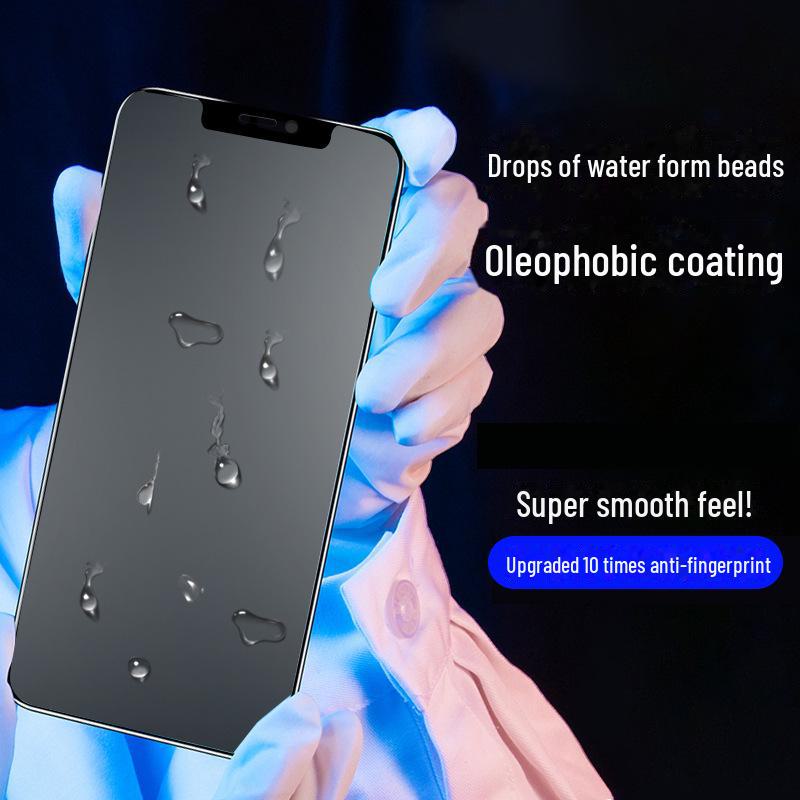 Mattierter Displayschutz aus gehärtetem Glas mit Anti-Peep-Effekt für iPhone 11, 13, 14 Pro Max und 15 mit staubdichtem Netz