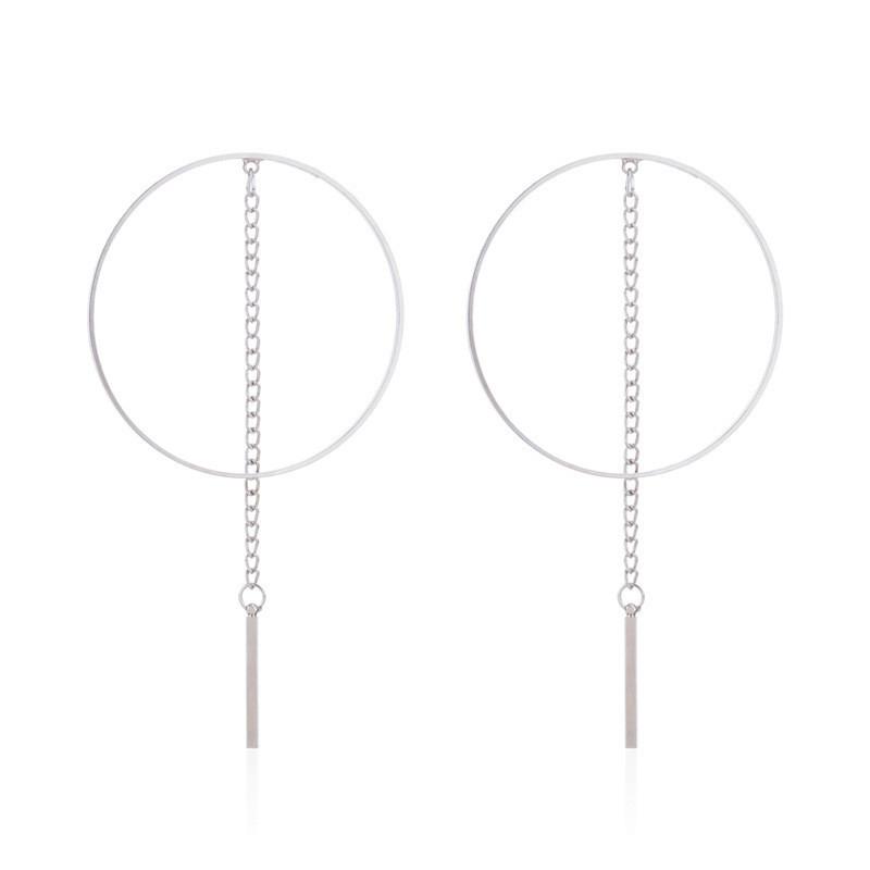 Minimalist Alloy Tassel Earrings For Women Fashionable European American Style