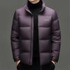 2025 Winter Men's White Duck Down Jacket: Youthful Style, Stand Collar, Thick, Warm, Short Fashion Trend.