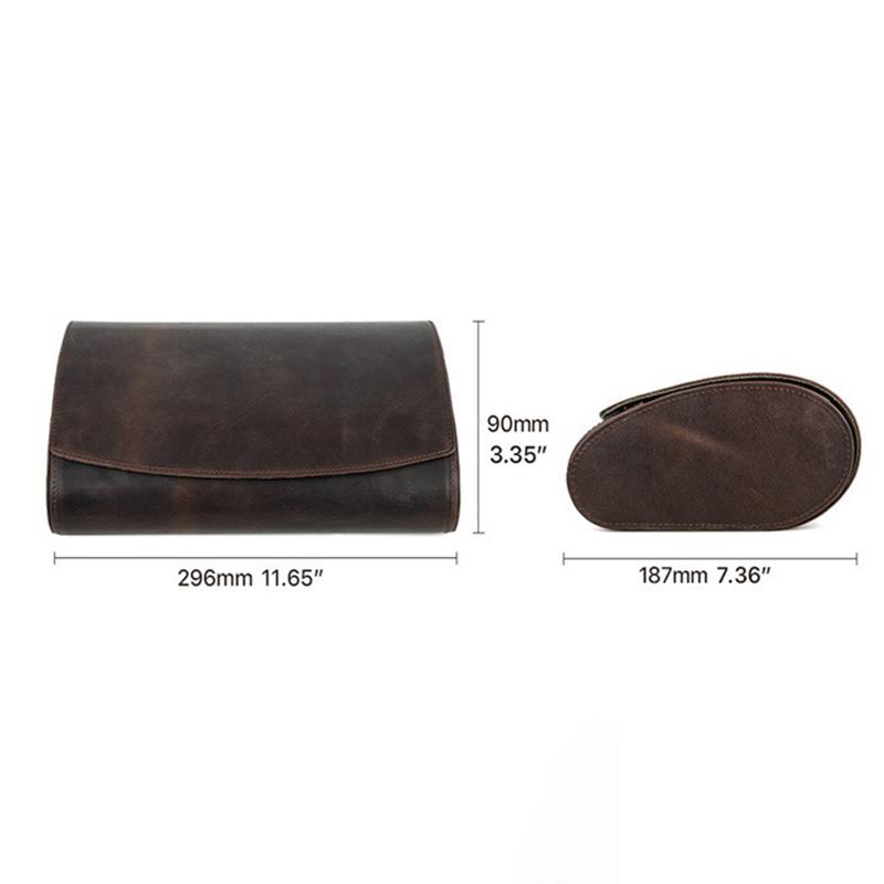 Vintage 8 Position Watch Organizer Box Leather Men Mechanical Wrist Watches Storage Boxes Portable Travel Watch Packaging Case