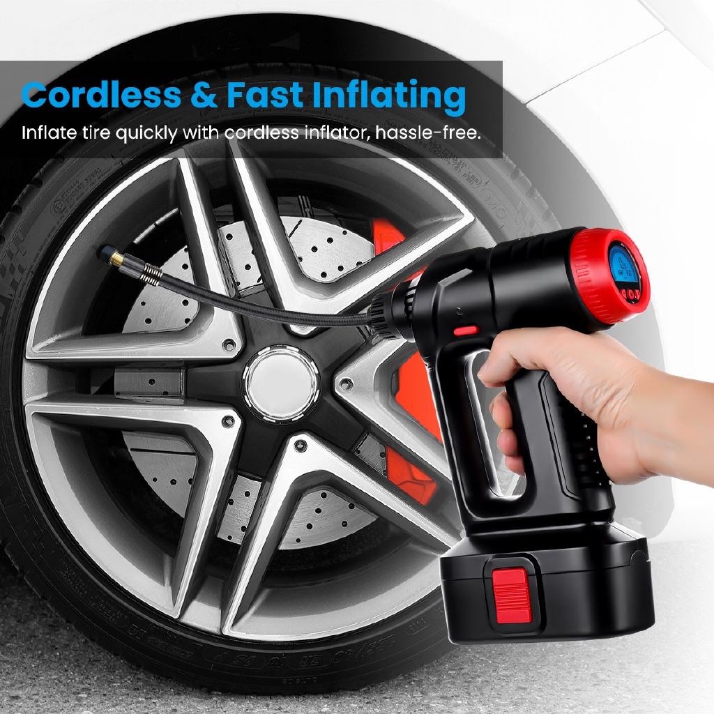 12V 160PSI Cordless Air Compressor Portable Tire Inflator Auto Hand Held Air Pump Digital LCD Rechargeable for Car Bike