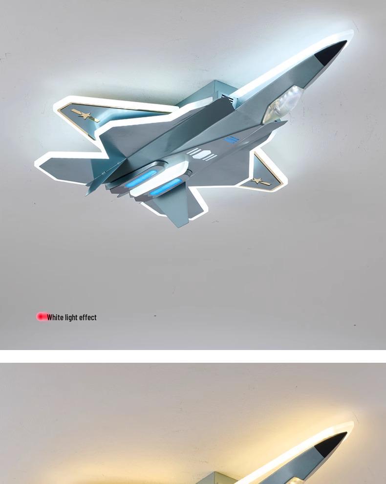 Children's J-35 Fighter Model Ceiling Light - Eye-Protection, Creative Airplane Design for Boys' Bedrooms