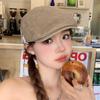 Retro Star Forward Hat Female British Casual Simple Versatile Face Small Beret Washed Hat