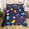 Retro Memphis Style Duvet Cover Set Galaxy Fashion Style Geometric Shapes Bedding Set Full,Hipster Old Fashioned Comforter Cover