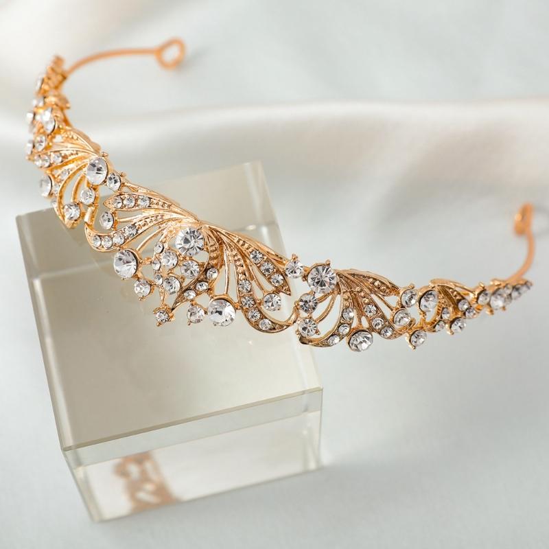 Elegant Rhinestones Bridal Crowns For Weddings Lightweight Metal Queen Crowns Headbands For Bride And Special Occasion