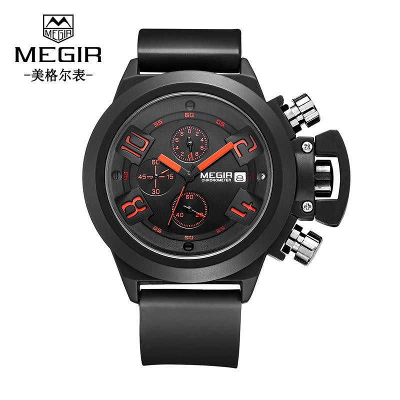 Meigel Men s Watch Sports Silicone Band Waterproof Calendar Quartz