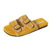 Flat-bottomed Fashion Outer Wear Belt Buckle Cool Slippers Women's New Summer Outer Wear Yellow Beach One-word Slippers