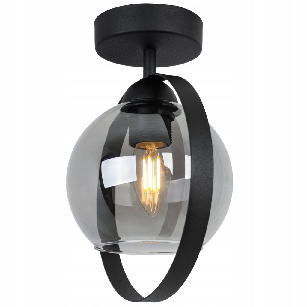 MODERN CEILING LAMP GLASS RING GRAPHITE