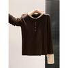 Warm Brushed Women's Henley Long Sleeve Slim Fit Base Layer for Autumn/Winter
