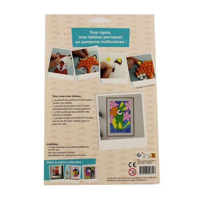 Tableau en pompons - Activité pour enfant - Oiseau