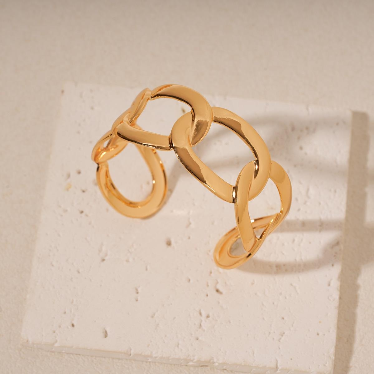 Модный Металлический Открытый Браслет-Браслет Неправильной Формы в Виде Листа