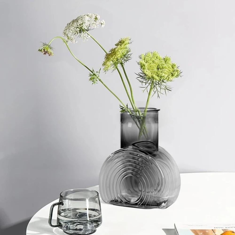Transparent Hydroponic Plants Vase Imitation Glass Nordic Flowerpot Plastic Flower Bottle  Home