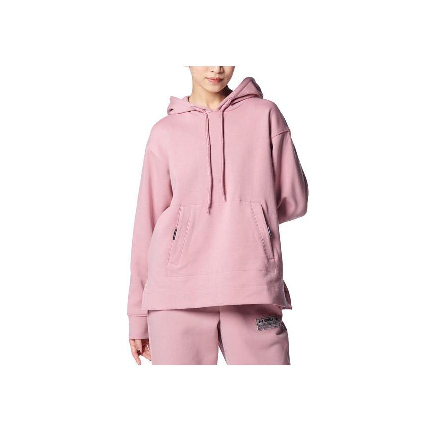 Under Armour Solid Color Hoodie With Drawstring Men Tops Pink 1377173-697
