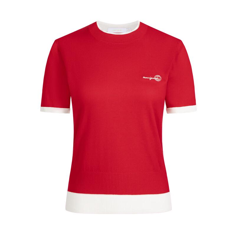 Navicar Women's Faux Two-Piece Knit T-Shirt