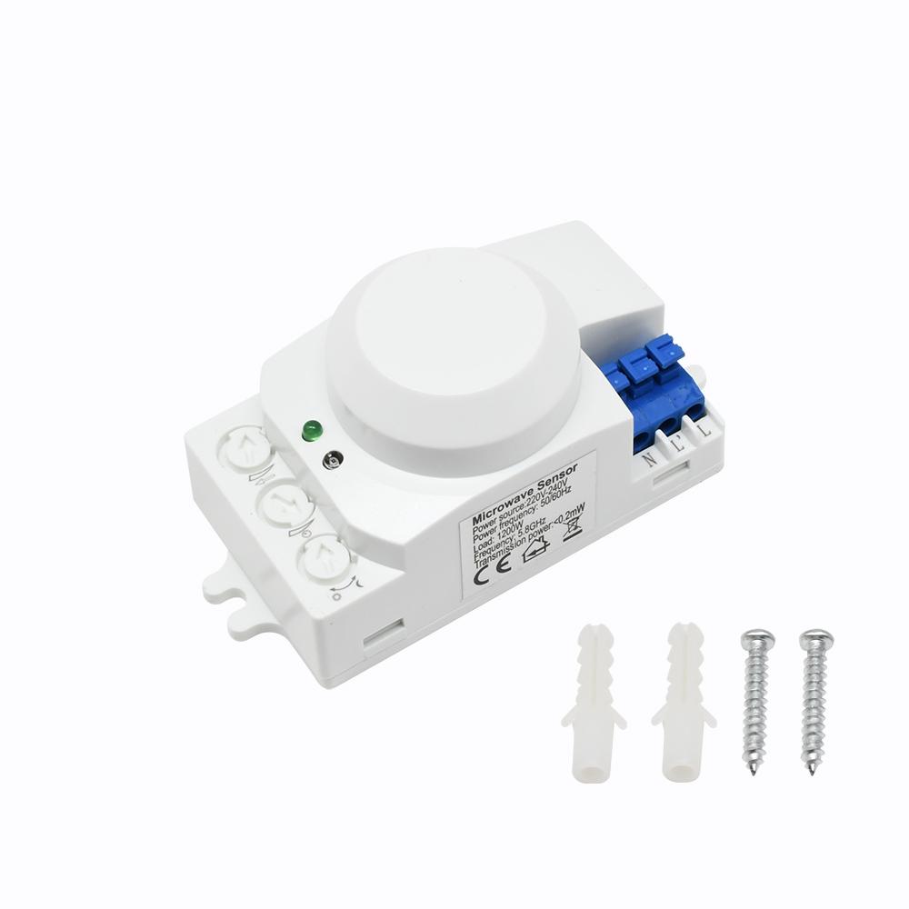 

AC220-240V 5.8GHz Microwave Radar Sensor Switch Multi-Adjustment Body Motion Detector High Sensitivity LED Light Sensor Switch белый