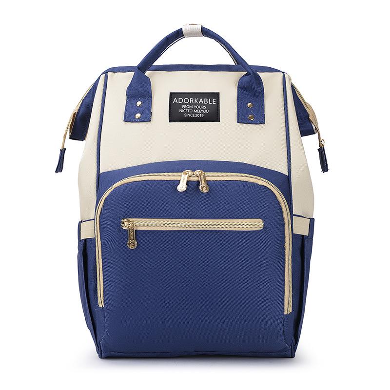 Upgraded Large Capacity Waterproof Mummy Bag - Lightweight Double Shoulder Mother & Baby Color Block Bag