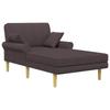Chaise Longue Dark Brown Fabric