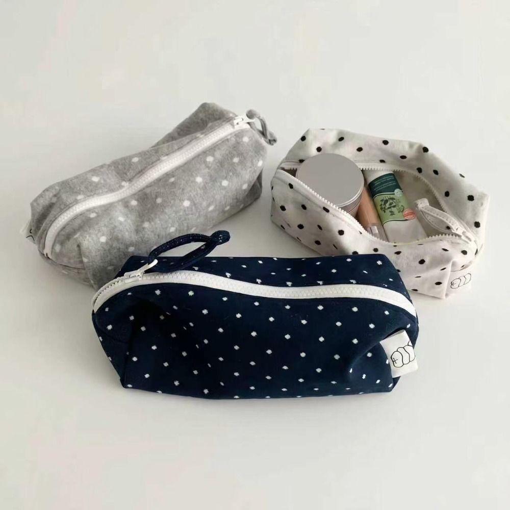 Süßes Federmäppchen Polka Dot Reißverschluss Schreibwarentasche Stifteaufbewahrungstasche Schulbüromaterial