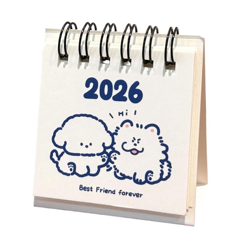 Freundlicher Mini-Tischkalender 2026 mit 3D-Pferdedesign zur Dekoration von Zuhause und Büro und zur monatlichen Planung