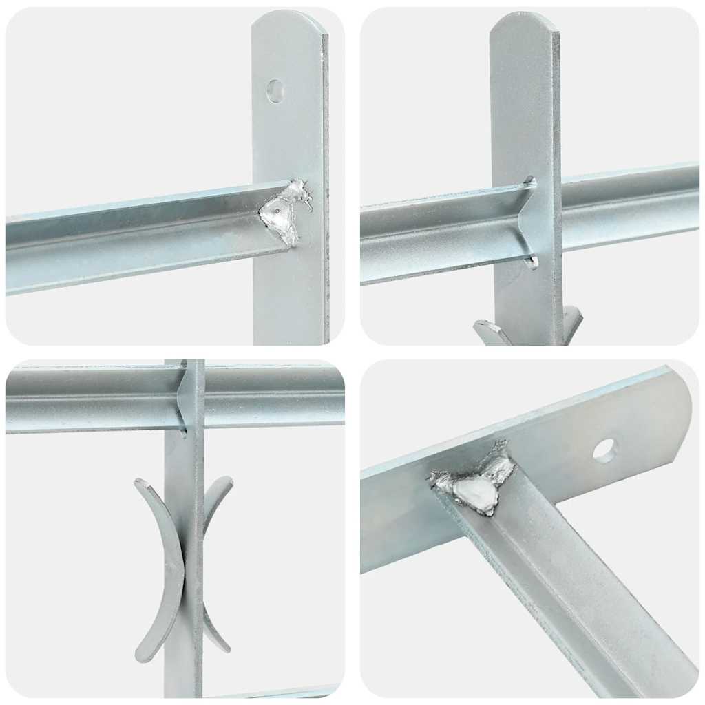 Vidaxl Adjustable Window Grate, 4 Metal Bars, 1000-1500 Mm