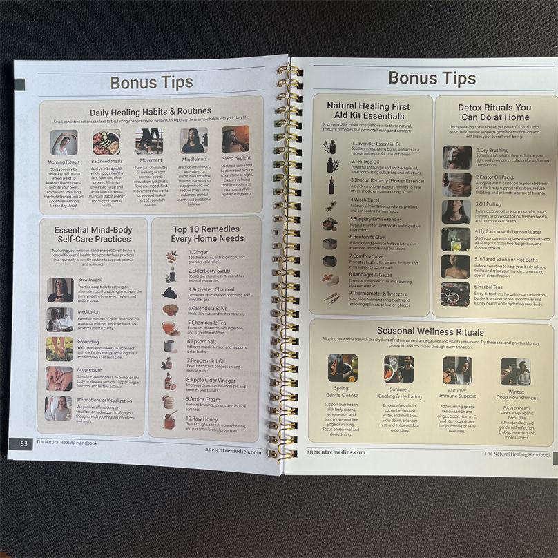 Handbooks The Natural Healing Handbook Spiral-Bound Guide for Herbal Remedies and Natural Books