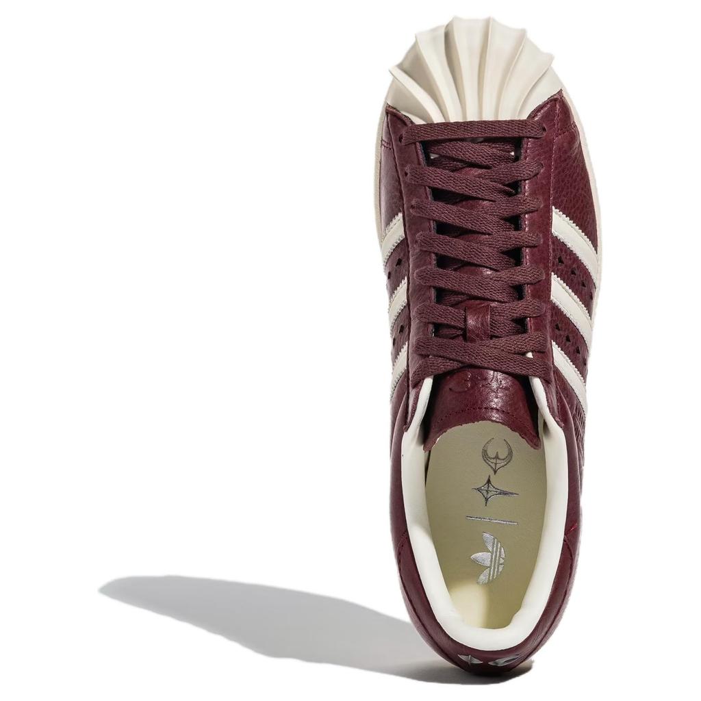 Adidas Originals Thug Club X Superstar Comfortable Versatile Durable Low-Top Sneakers Unisex Sneakers Burgundy JS1908