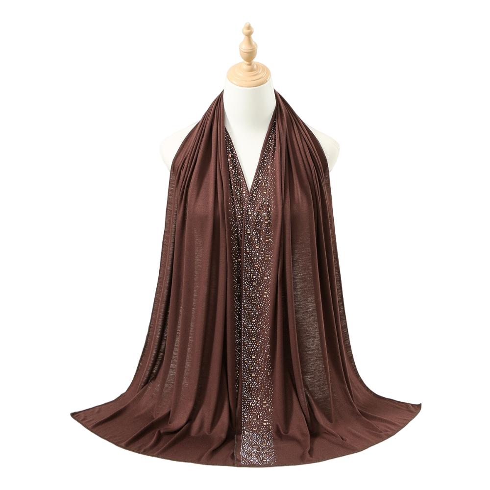 Shinny Hijab Scarf Solid Color Turban Bandana New Headband Headscarf  For Women