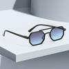 Vintage Sunglasses For Women Fashionable Octagonal Golden Frame Black Lens Glasses With Slender Metal Strip Glasses Women