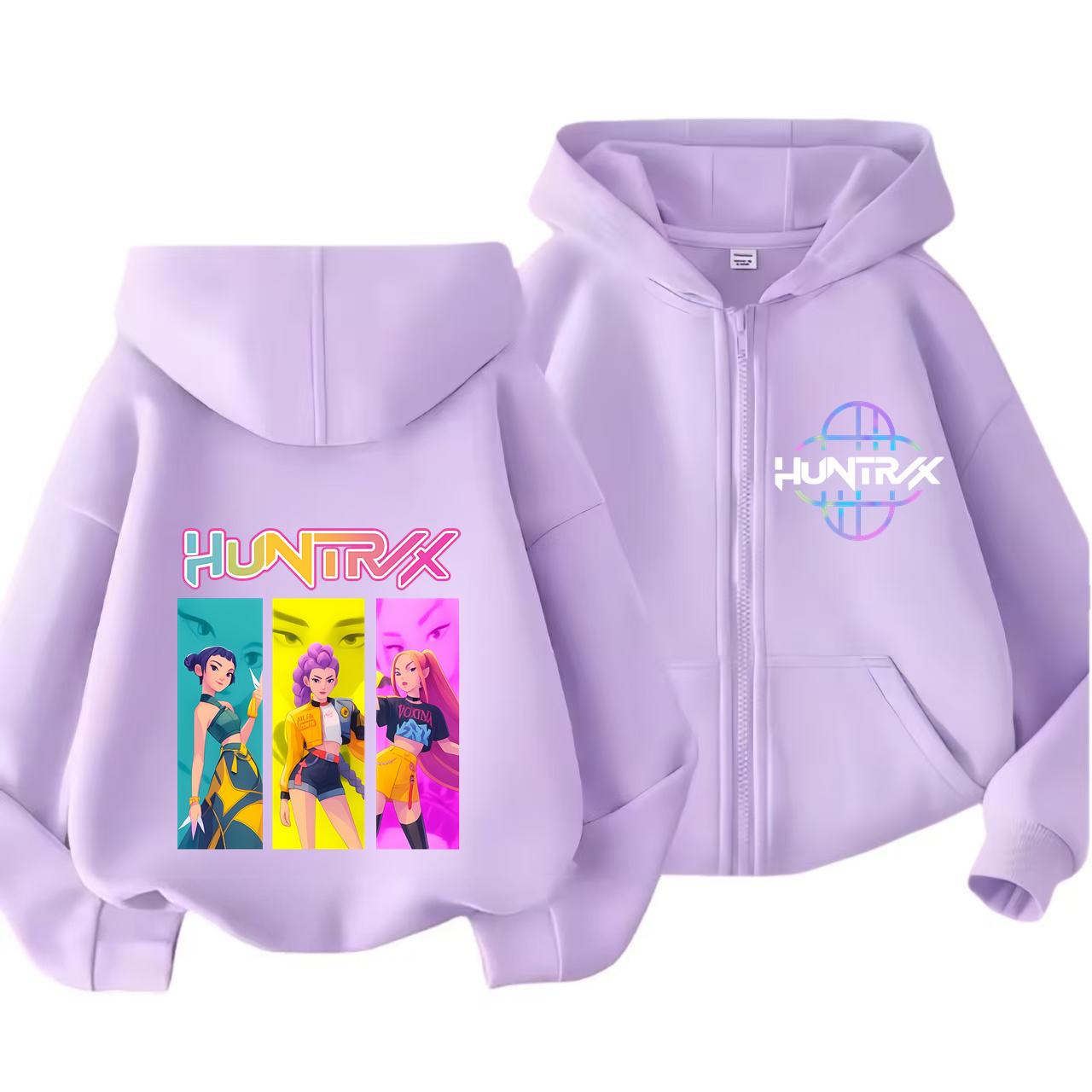 

Kpop Demon Hunters Zipper Hoody Children Huntrix Rumi Zoey Cartoon Fashion Zip Sweatshirt Boy Girl Casual Tops Kids Clothes Gift 150