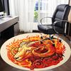 1pc Ram Flames Office Round Area Rug,  Mat Suitable For Office, Under Office Chairs Bedroom Living Room Home Decor, Room Deco
