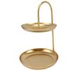 Dessertständer, Obstständer, rund, 2-stöckig, Eisen, Displayhalter für Party, Hochzeit, Geburtstag, Zuhause, Gold