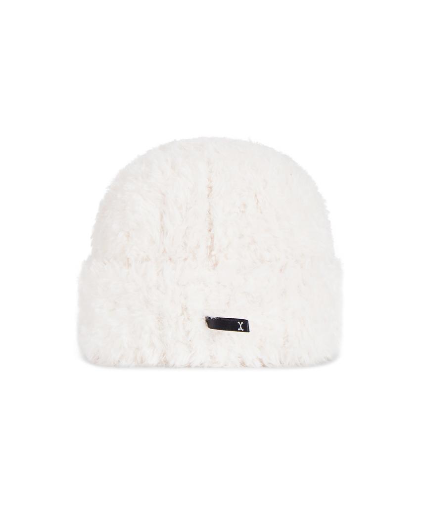 Bajal Safety Pin Fur Beanie Cream