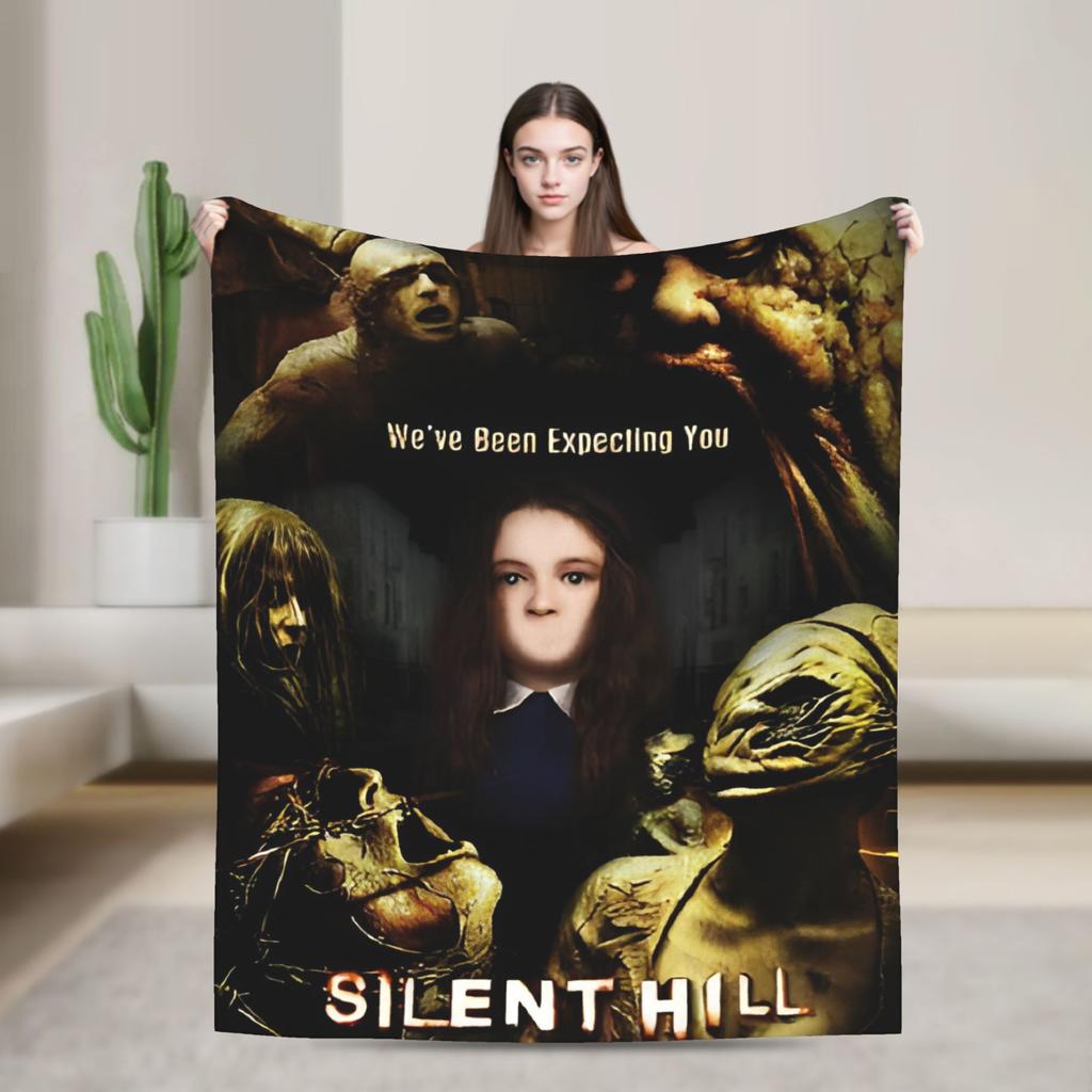 Silent Hill F Poster Blankets Silent Hill Horror Game Warm Soft Graphic Plush Bedding Throws For Outdoor Flannel Bed Cover
