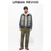 UR Men's Retro Elastic Waist Patch Cotton Straight-Leg Pants